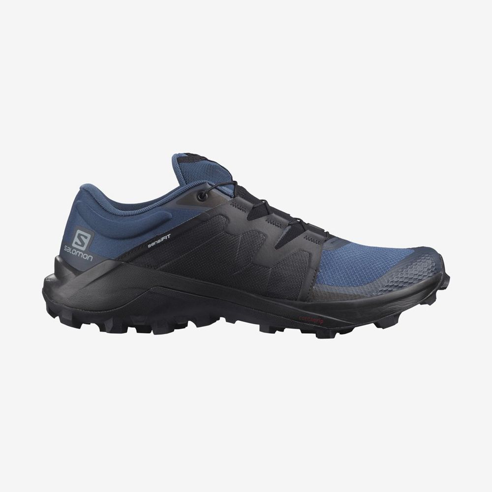 Salomon Israel WILDCROSS - Mens Trail Running Shoes - Dark Denim/Black/Navy (VAFD-45930)